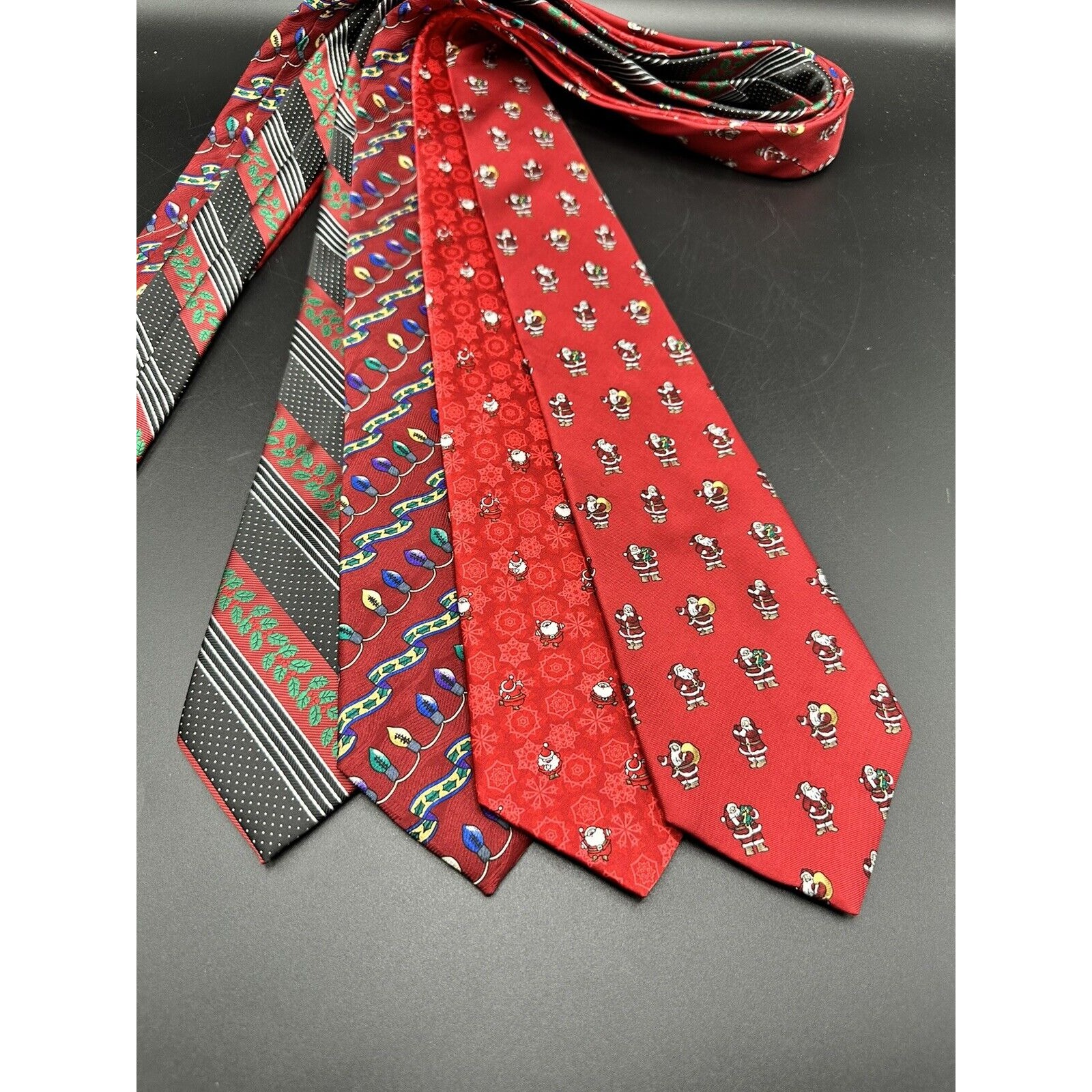 Hallmark Holiday Traditions Christmas Neck Tie ~ Mixed Lot Of 4